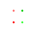 Small red and green dots differentiated by hue, or not
